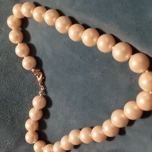 Oversized weighted faux pearl collar necklace 14 + 3 with extender long.